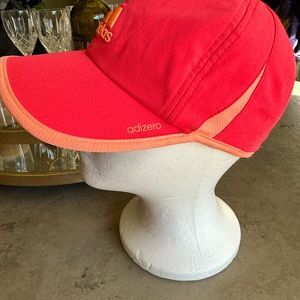 Adidas Adizero climacool cap. Red orange w/orange trim